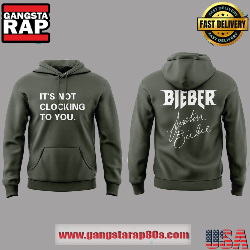Justin Bieber It's Not Clocking to You Limited Edition Grey Hoodie Shirt