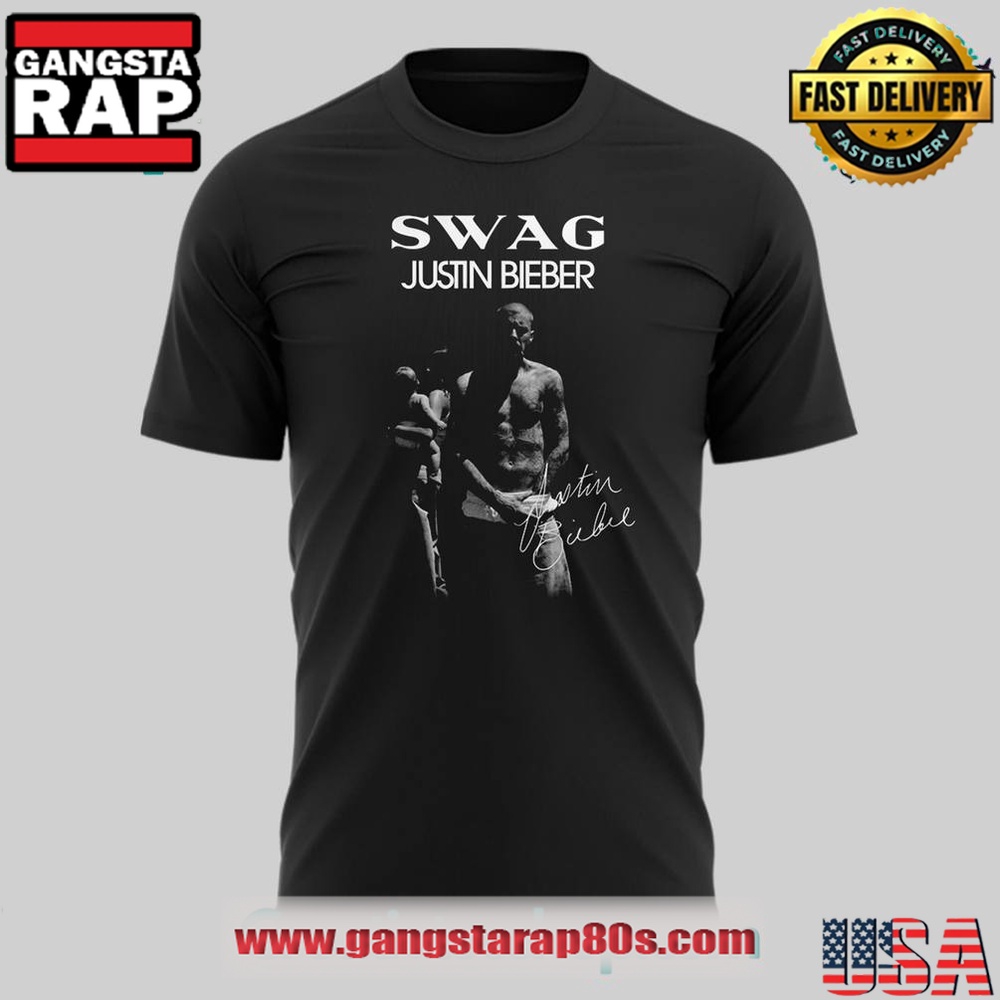 Justin Bieber New Album Swag Special Black 3D T Shirt