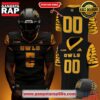Kennesaw State Owls Black Uniform Custom Football Jersey 7 Kennesaw State Owls Black Uniform Custom Football Jersey