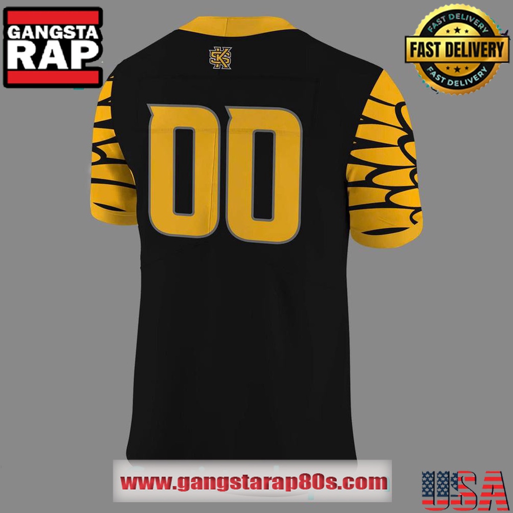 Kennesaw State Owls Black Uniform Custom Football Jersey Kennesaw State Owls Black Uniform Custom Football Jersey