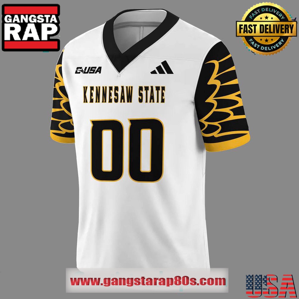 Kennesaw State Owls White Uniform Limited Edition CustomFootball Jersey Kennesaw State Owls White Uniform Limited Edition CustomFootball Jersey