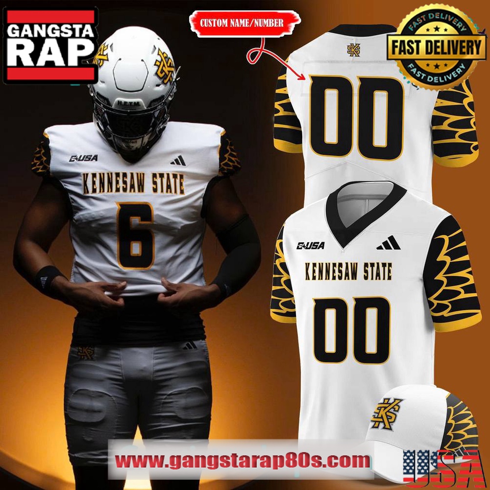 Kennesaw State Owls White Uniform Limited Edition CustomFootball Jersey Kennesaw State Owls White Uniform Limited Edition CustomFootball Jersey