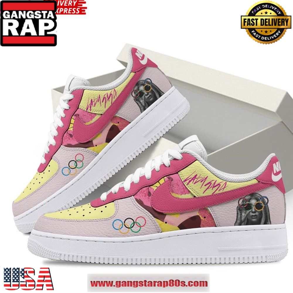 Lady Gaga Olympic Paris Limited Edition Air Force 1 Sneakers Shoes