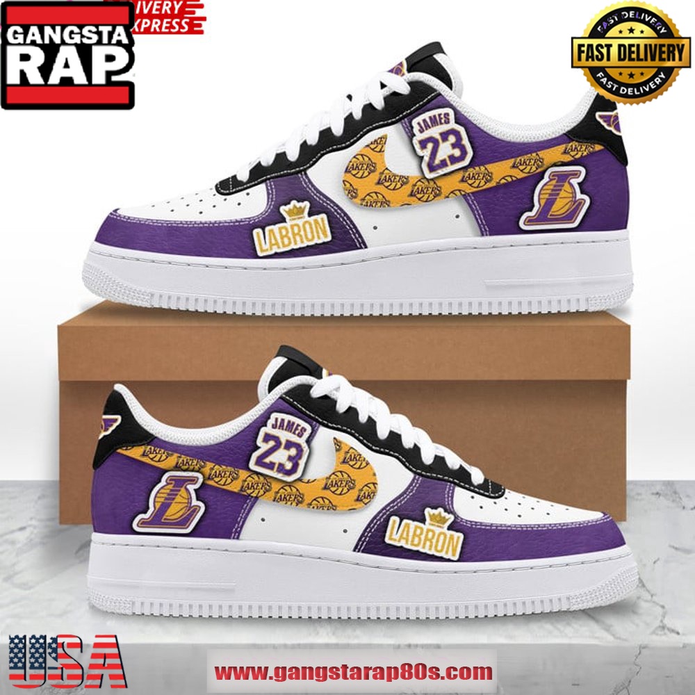 LeBron James Los Angeles Lakers Air Force 1 Sneakers Shoes