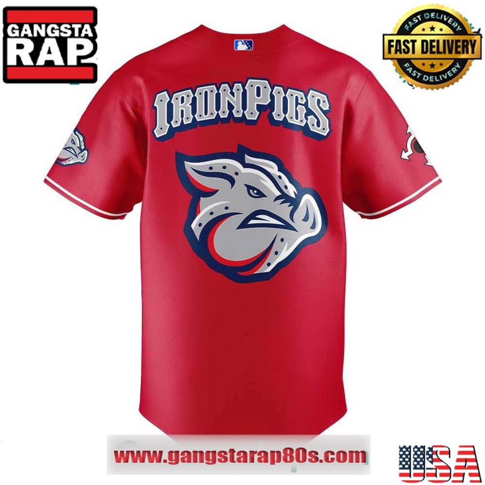 Lehigh Valley IronPigs Eastonthemed Special Baseball Jersey Shirt Lehigh Valley IronPigs Eastonthemed Special Baseball Jersey Shirt