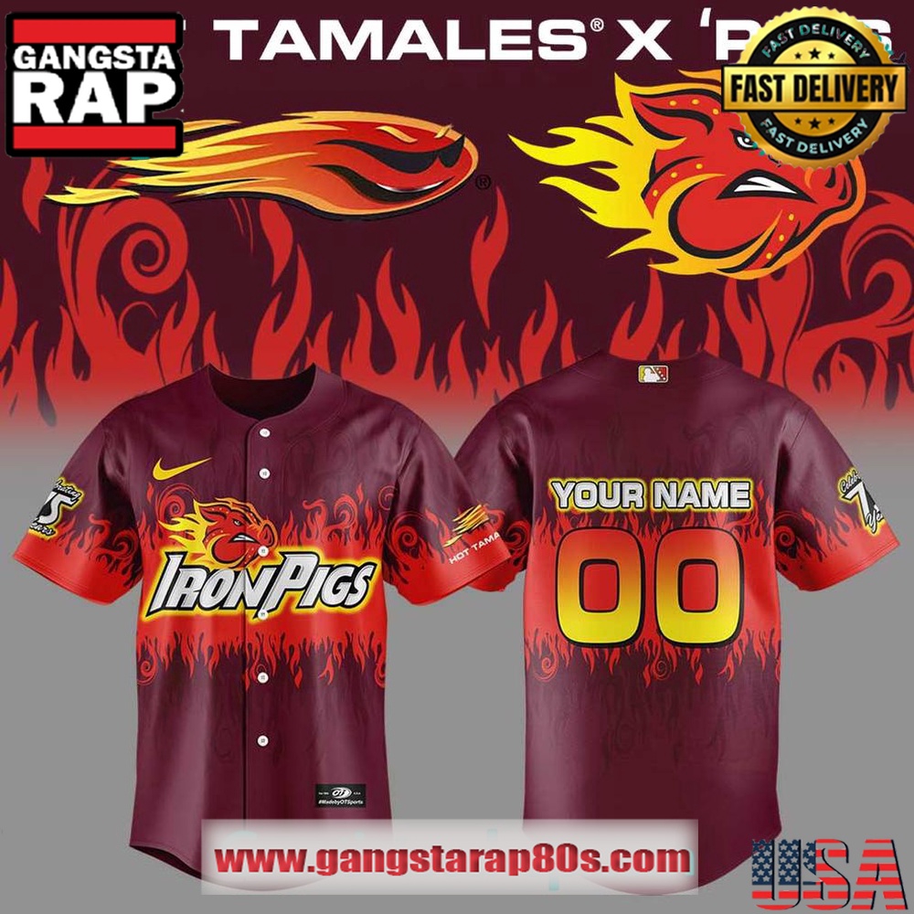 Lehigh Valley IronPigs x Hot Tamales Custom Baseball Jersey Lehigh Valley IronPigs x Hot Tamales Custom Baseball Jersey