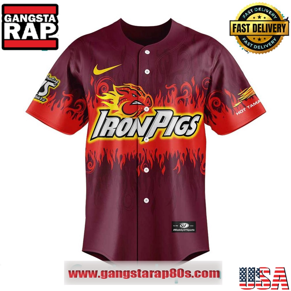Lehigh Valley IronPigs x Hot Tamales Custom Baseball Jersey Lehigh Valley IronPigs x Hot Tamales Custom Baseball Jersey