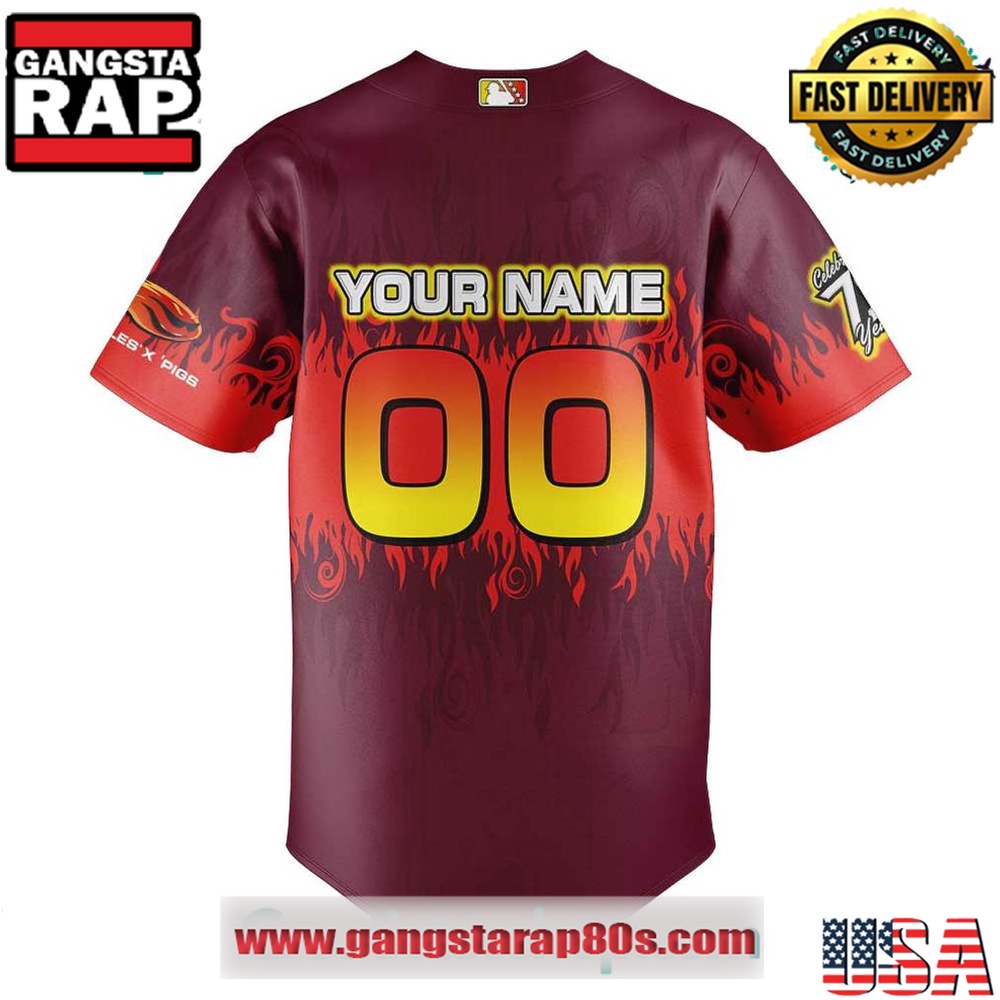 Lehigh Valley IronPigs x Hot Tamales Custom Baseball Jersey Lehigh Valley IronPigs x Hot Tamales Custom Baseball Jersey