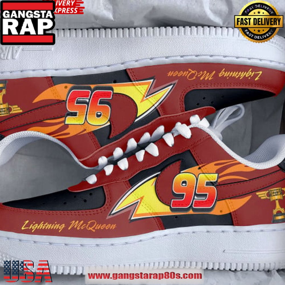 Lightning McQueen Limited Edition Air Force 1 Sneakers Shoes Lightning McQueen Limited Edition Air Force 1 Sneakers Shoes