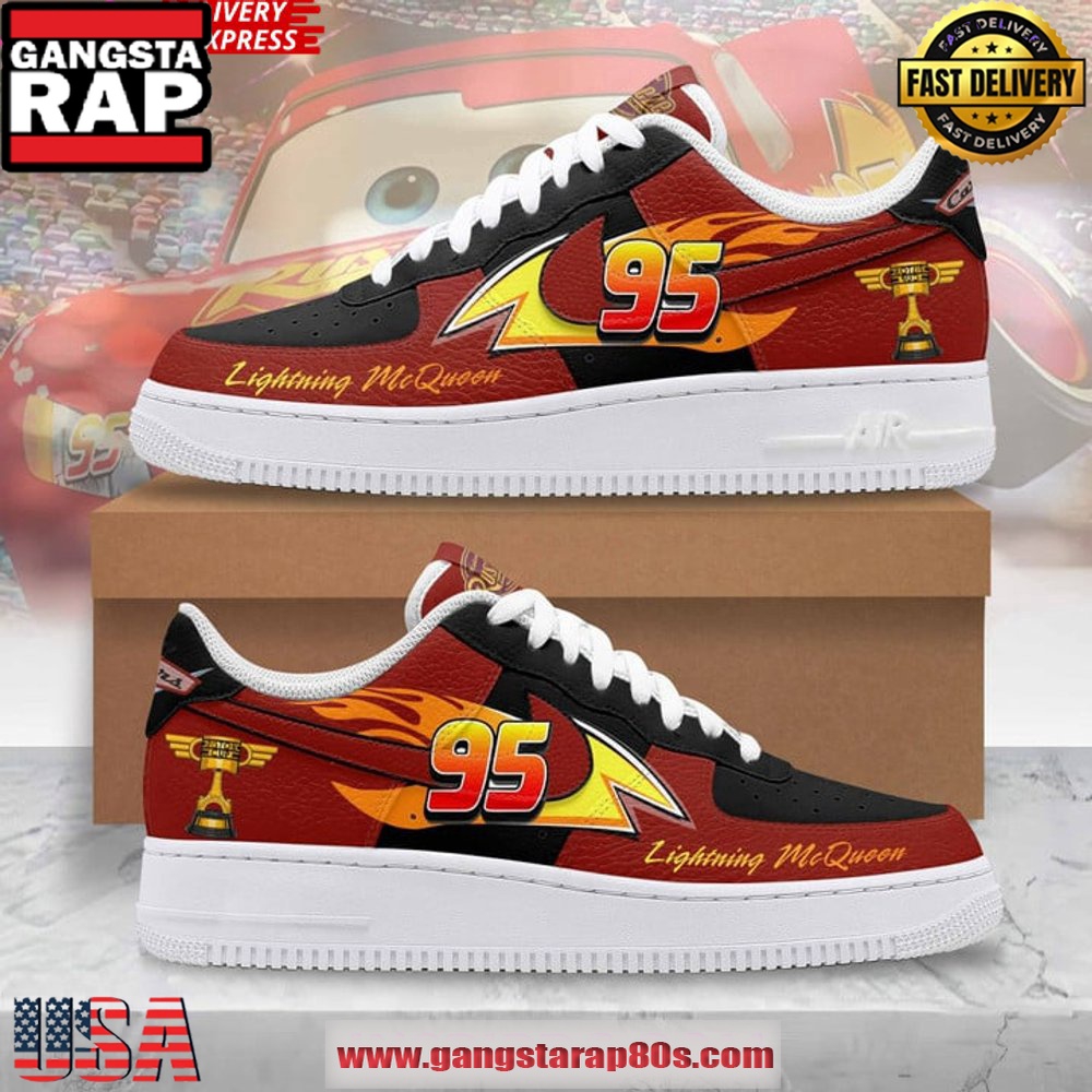 Lightning McQueen Limited Edition Air Force 1 Sneakers Shoes Lightning McQueen Limited Edition Air Force 1 Sneakers Shoes