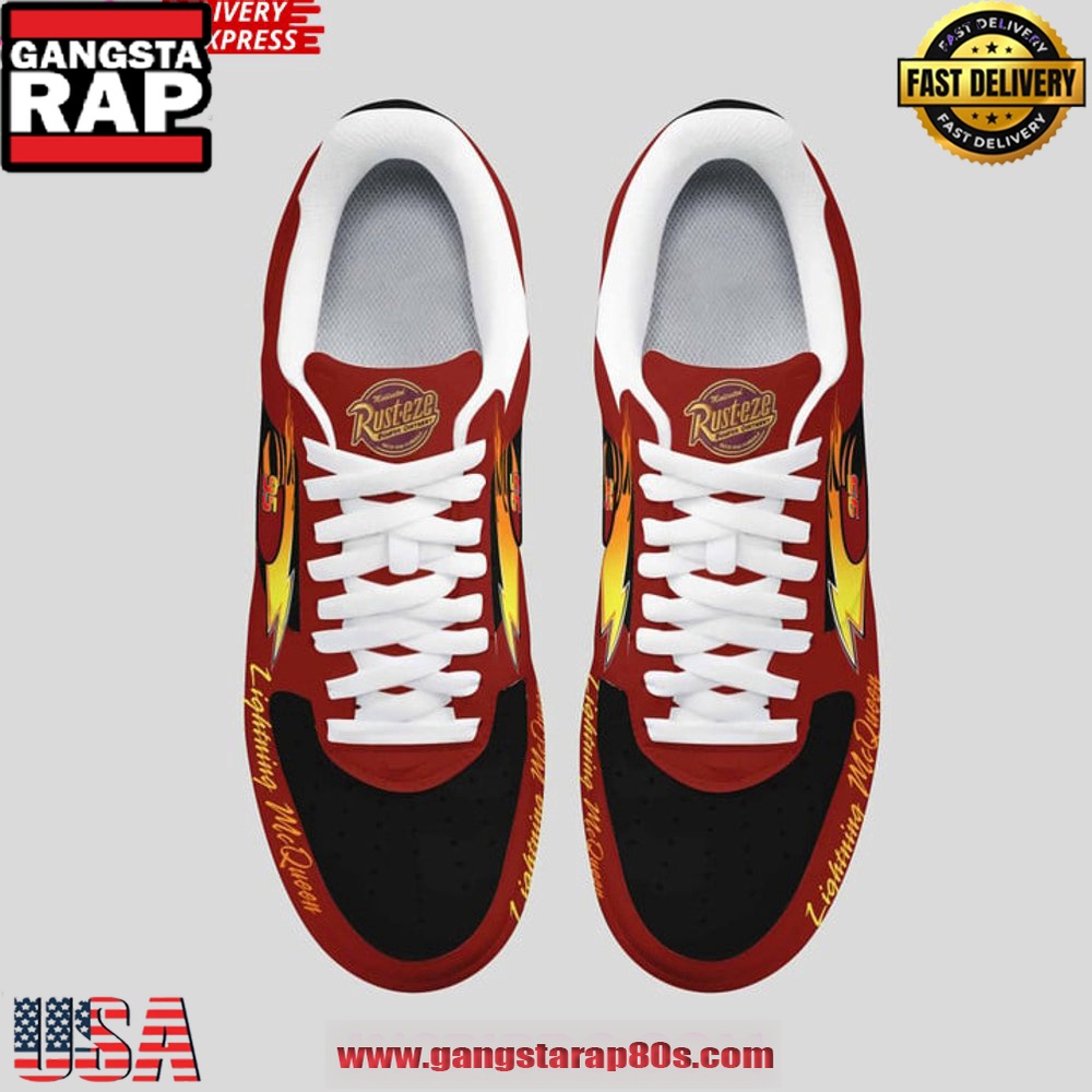 Lightning McQueen Limited Edition Air Force 1 Sneakers Shoes Lightning McQueen Limited Edition Air Force 1 Sneakers Shoes