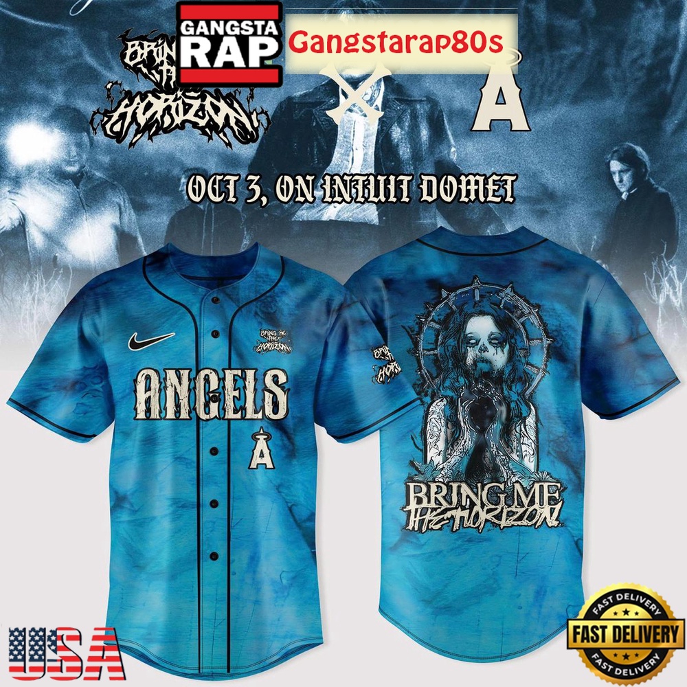 Los Angeles Angels x Bring Me The Horizon Tour 2025 Baseball Jersey