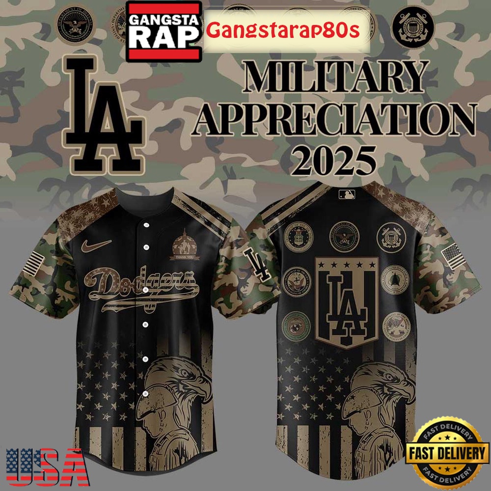 Los Angeles Dodgers Celebrating Military Day Special Baseball Jersey