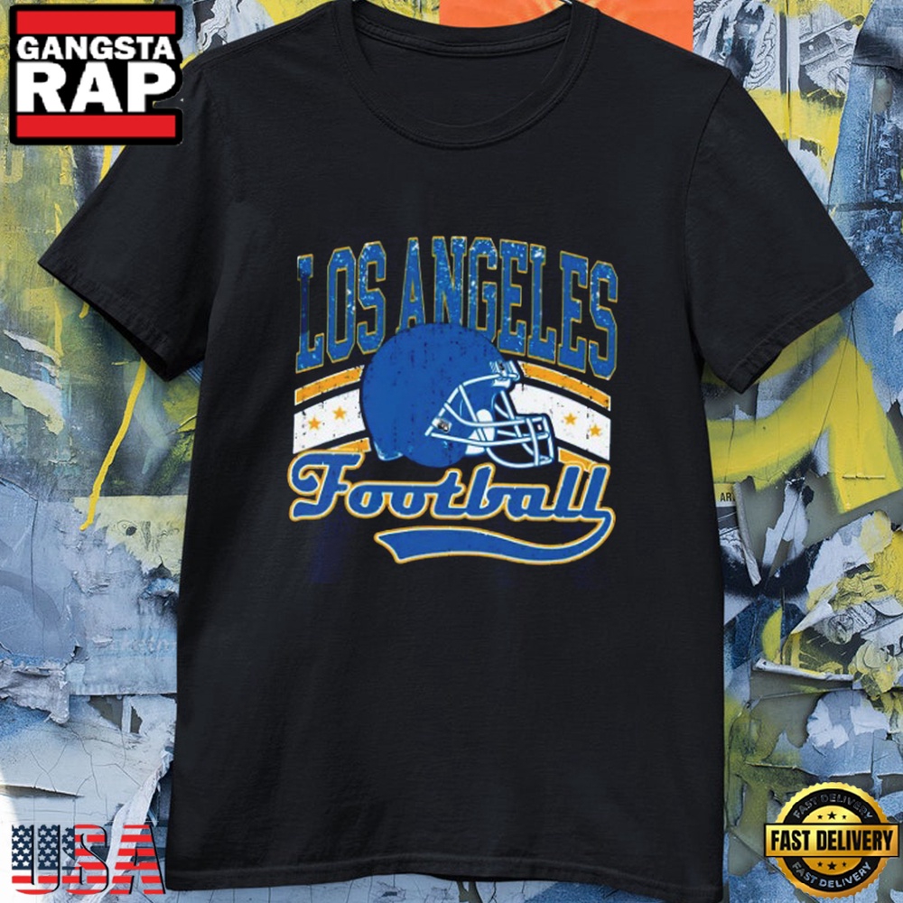 Los Angeles Football Vintage Style Black T Shirt