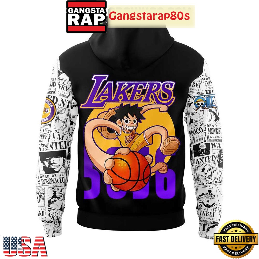 Los Angeles Lakers Collab One Piece Luffy Special Hoodie Shirt Los Angeles Lakers Collab One Piece Luffy Special Hoodie Shirt