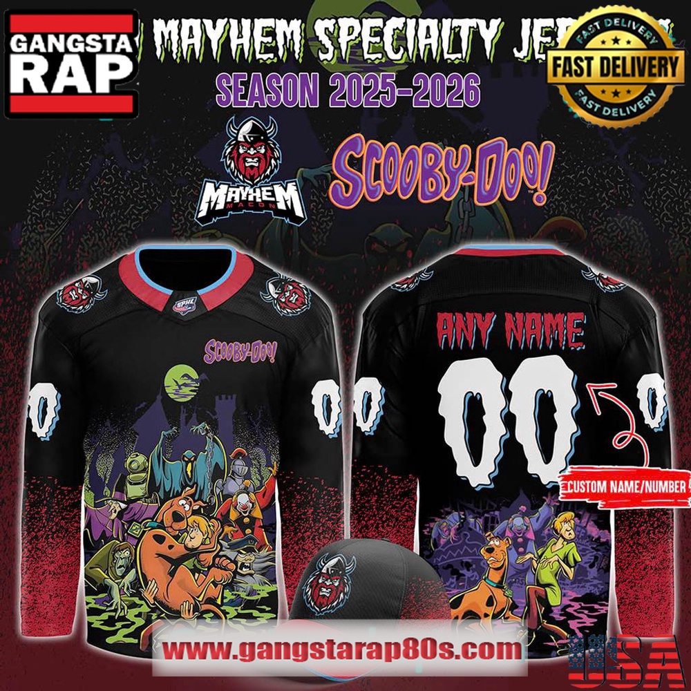 Macon Mayhem x Scooby-Doo Night 2025 Custom Hockey Jersey