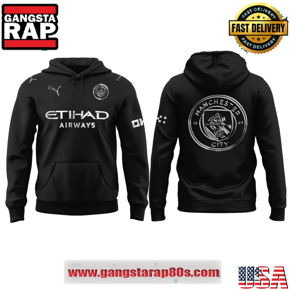 Manchester City Origin Story 2526 Away Kits Black Unisex Hoodie