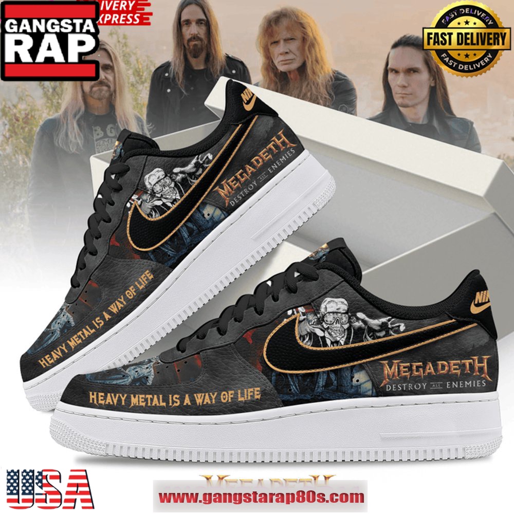 Megadeth Destroy All Enemies Limited Edition Air Force 1 Running Sneakers Shoes