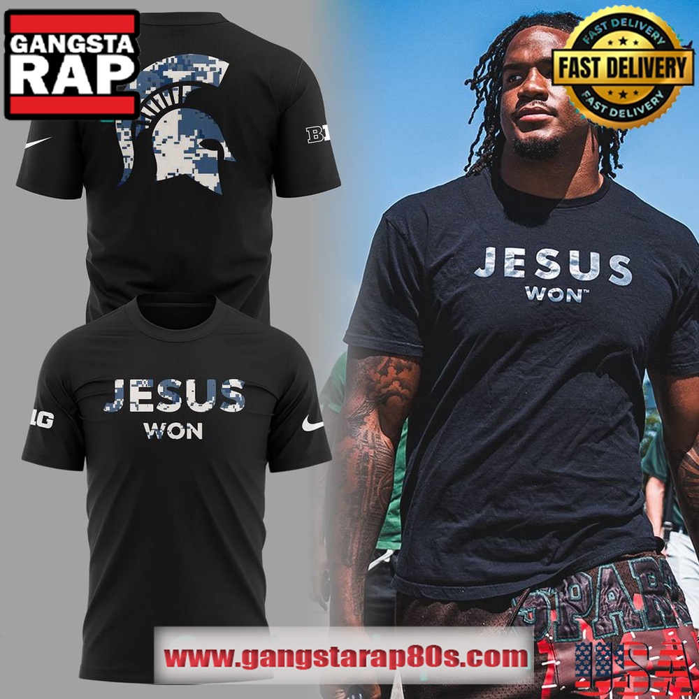 Michigan State Spartans x JESUS WON 2025 Special T Shirt Michigan State Spartans x JESUS WON 2025 Special T Shirt