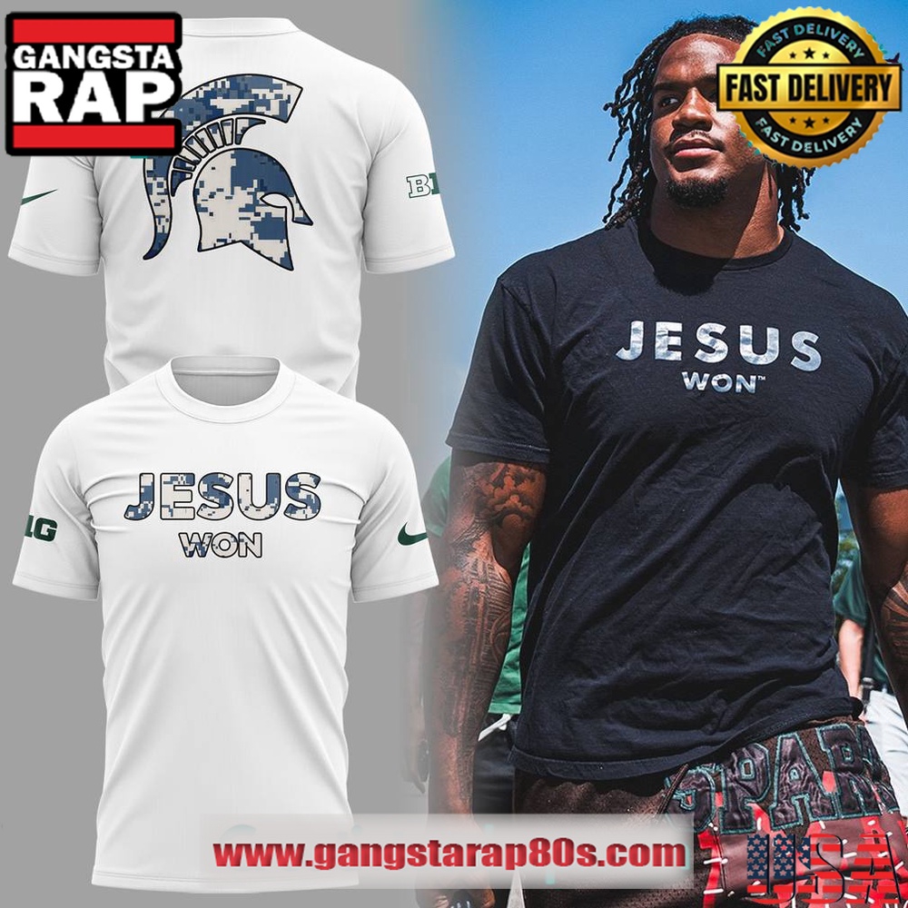 Michigan State Spartans x JESUS WON 2025 Special T Shirt Michigan State Spartans x JESUS WON 2025 Special T Shirt