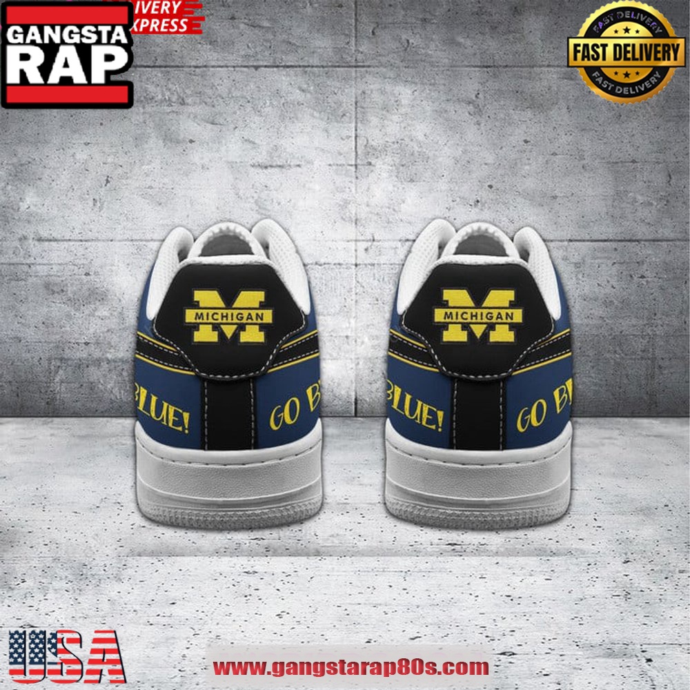 Michigan Wolverines Go Blue Custom Custom Air Force 1 Sneakers Shoes Michigan Wolverines Go Blue Custom Custom Air Force 1 Sneakers Shoes