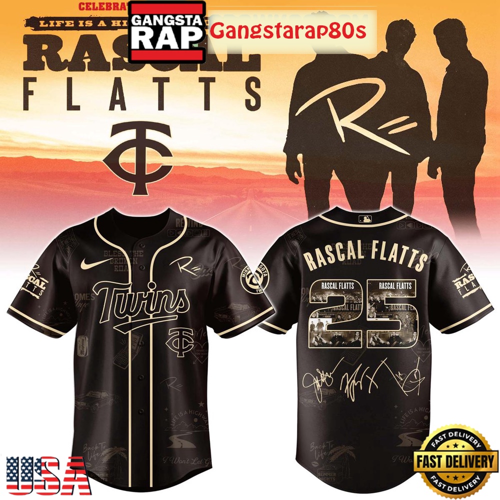 Minnesota Twins Celebrating Rascal Flatts 25 Years Tour Baseball Jersey