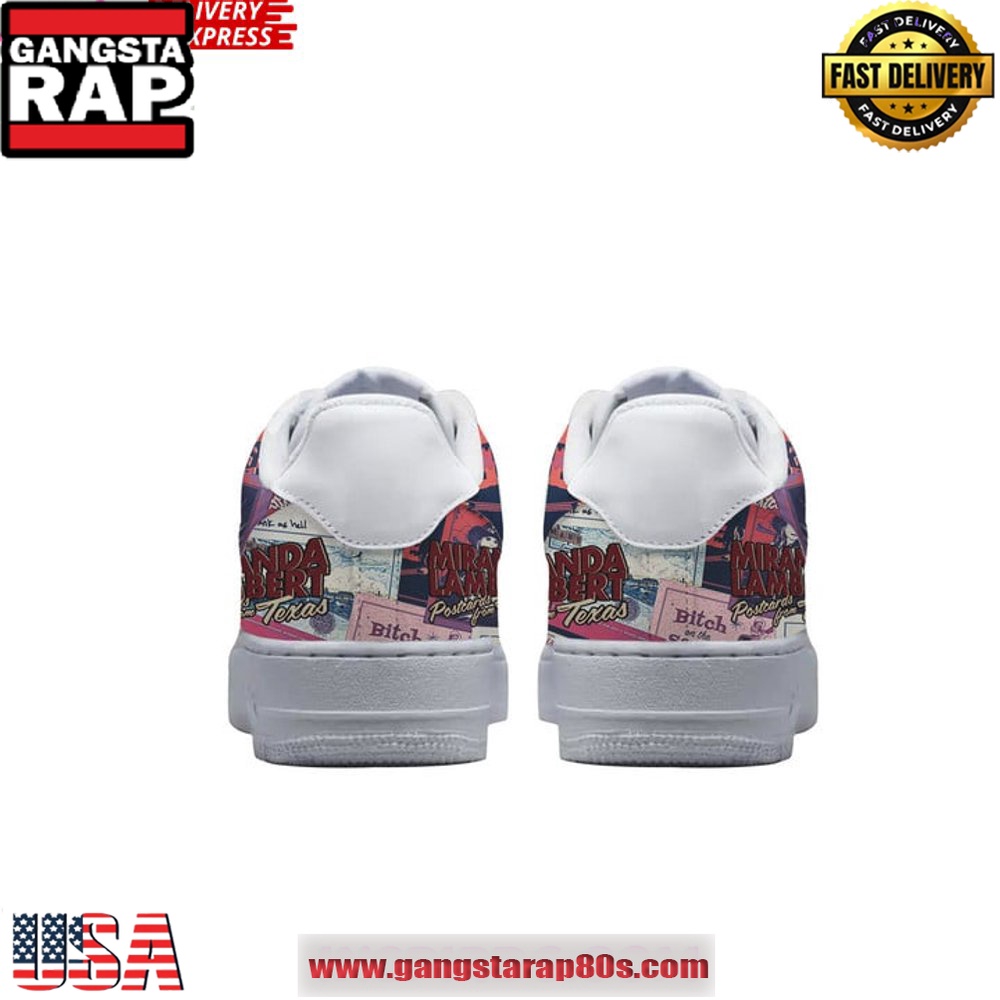 Miranda Lambert Postcards from Texas Air Force 1 Sneakers Shoes Miranda Lambert Postcards from Texas Air Force 1 Sneakers Shoes