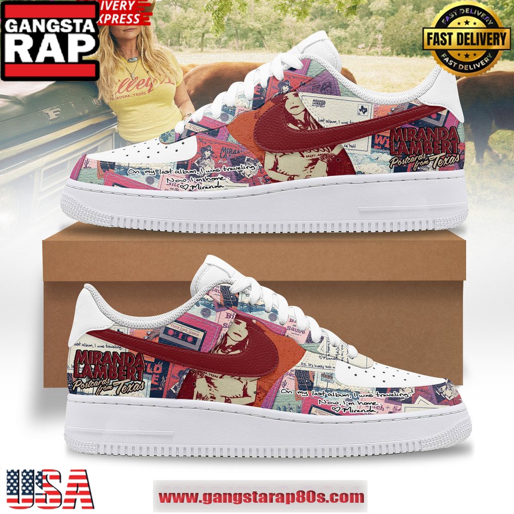 Miranda Lambert Postcards from Texas Air Force 1 Sneakers Shoes Miranda Lambert Postcards from Texas Air Force 1 Sneakers Shoes