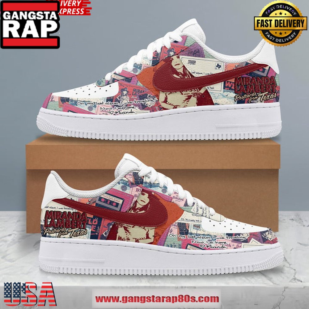 Miranda Lambert Postcards from Texas Air Force 1 Sneakers Shoes Miranda Lambert Postcards from Texas Air Force 1 Sneakers Shoes