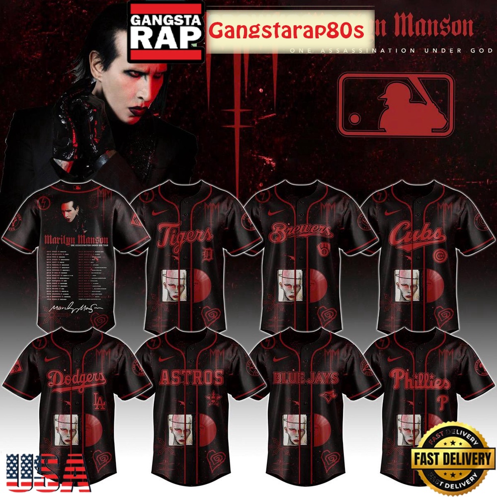 MLB All Team x Marilyn Manson Tour 2025 Special Baseball Jersey