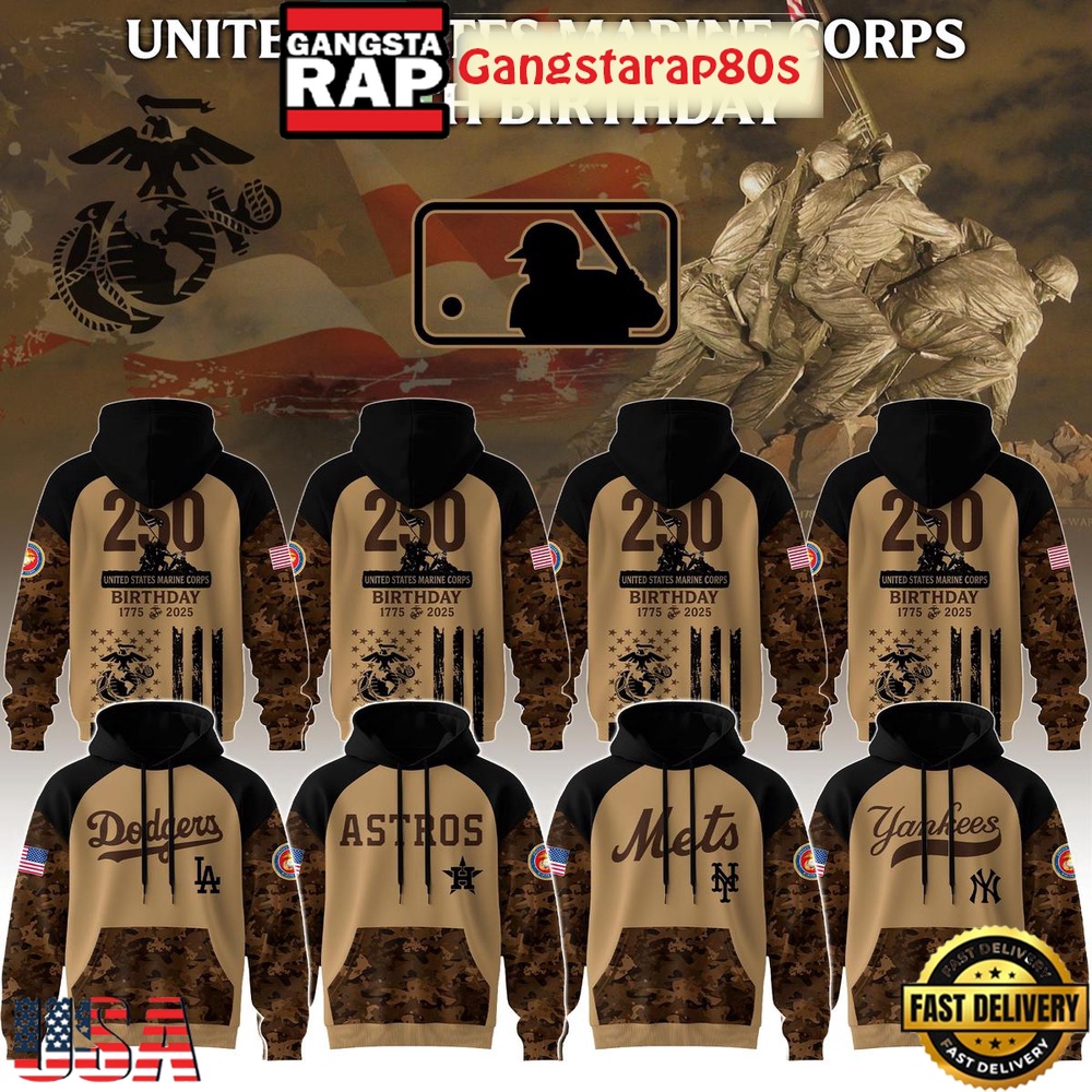 MLB All Team x US Marine Corps 250th Birthday 2025 Limited Unisex Hoodie