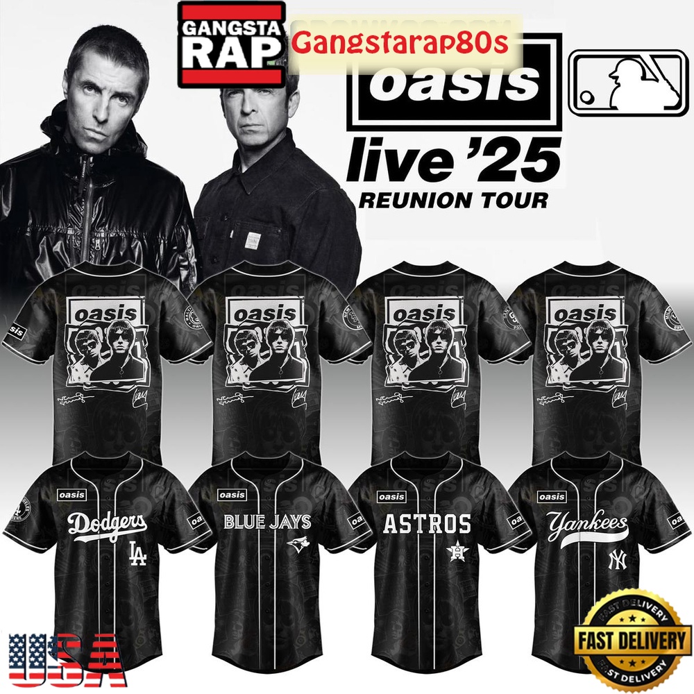 MLB All Teams x Oasis Reunion Tour Live '25 Baseball Jersey