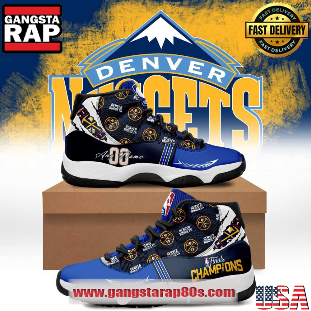 NBA Denver Nuggets Finals Champions Pesonalized Blue Air Jordan 11 Sneakers Shoes NBA Denver Nuggets Finals Champions Pesonalized Blue Air Jordan 11 Sneakers Shoes