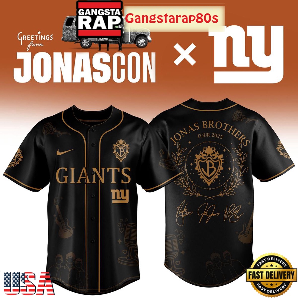 New York Giants x Jonas Brother Greetings From Your Hometown 2025 Baseball Jersey