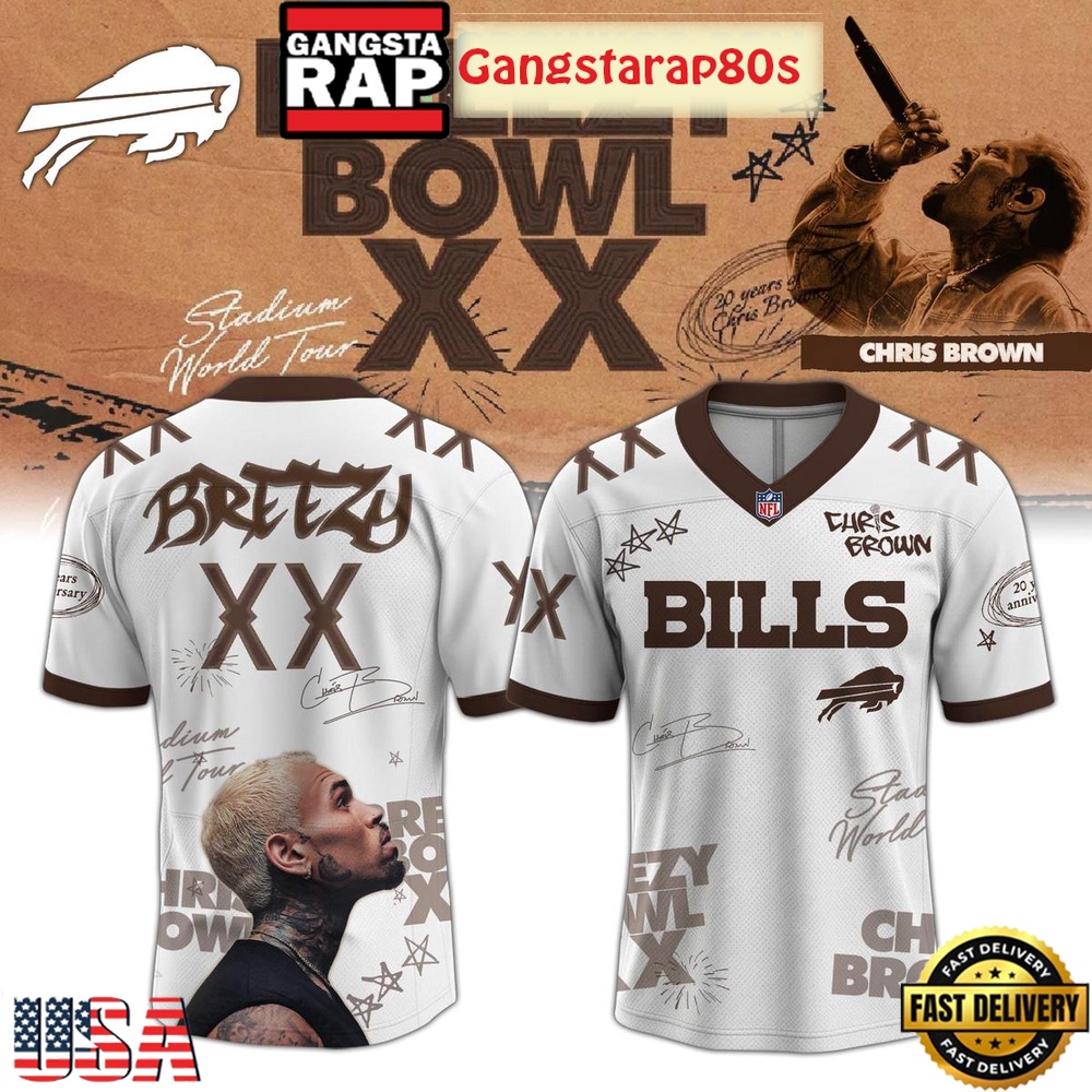 NFL All Teams x Chris Brown Breezy Bowl XX World Special Tour 2025 Football Jersey