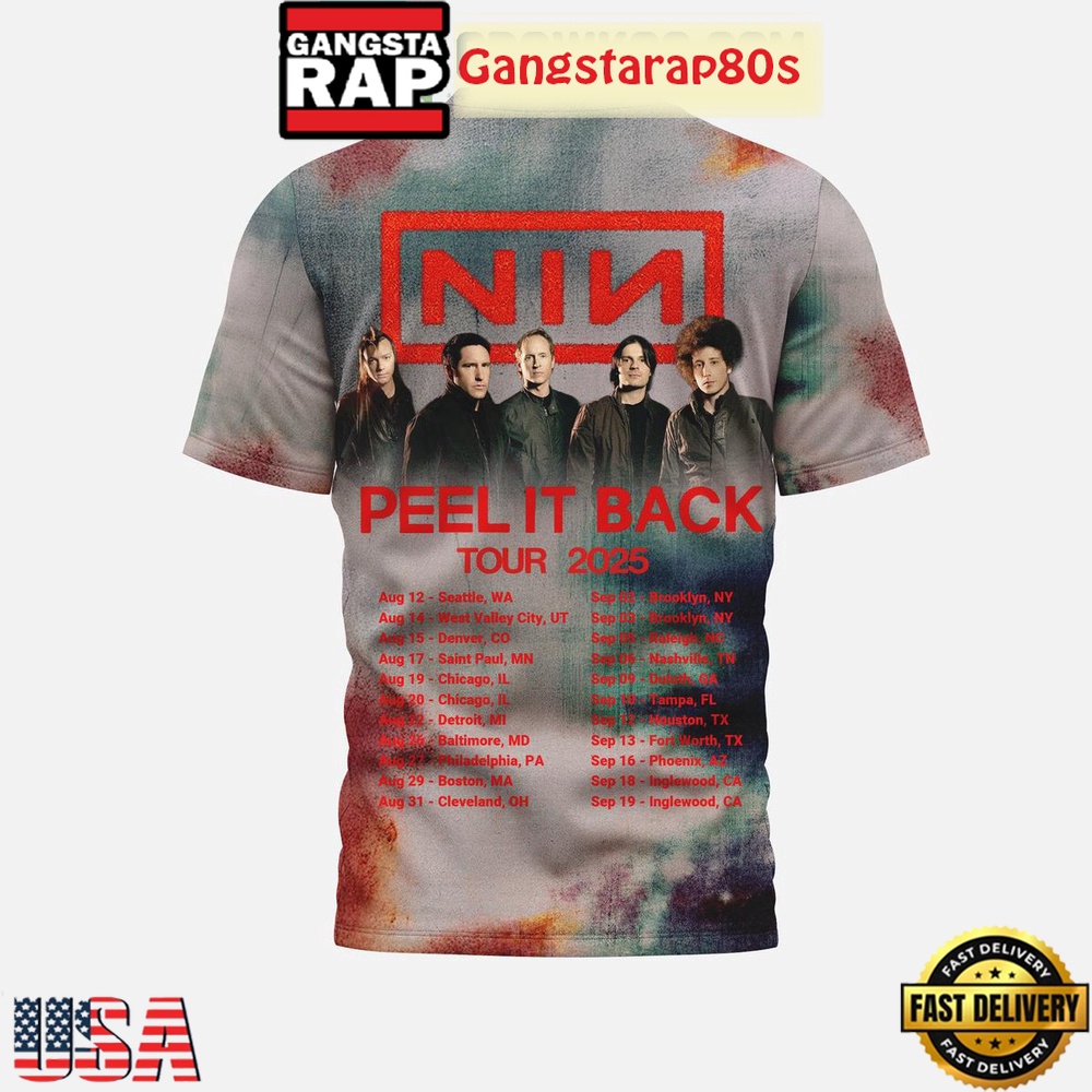 NIN Peel It Back Tour 2025 Special T Shirt NIN Peel It Back Tour 2025 Special T Shirt