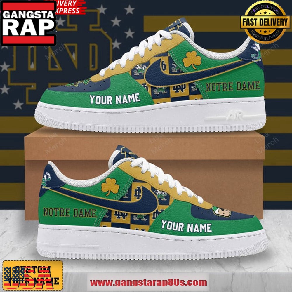 Notre Dame Fighting Irish Customize Air Force 1 Sneakers Shoes