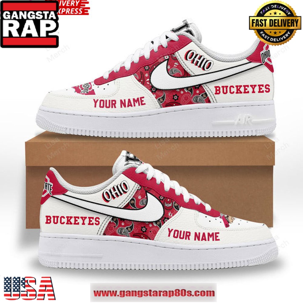 Ohio State Buckeyes Customize Air Force 1 Sneakers Shoes Ohio State Buckeyes Customize Air Force 1 Sneakers Shoes