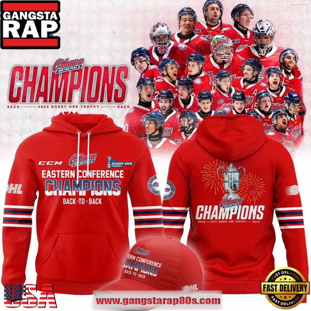 Oshawa Generals 2025 Bobby Orr Trophy Champions Hoodie