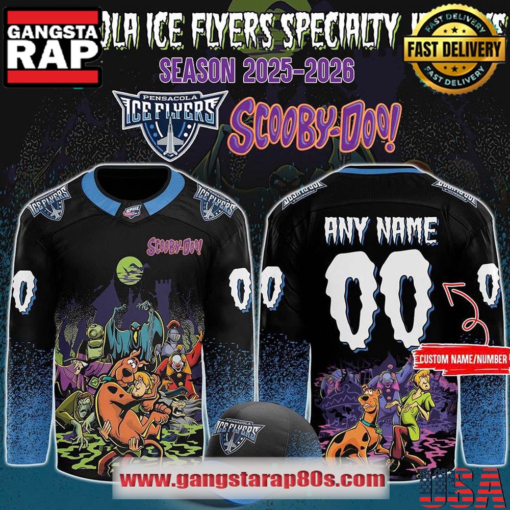 Pensacola Ice Flyers x Scooby-Doo Night 2025 Custom Hockey Jersey