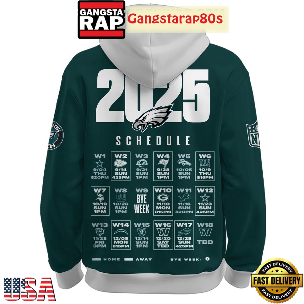Philadelphia Eagles Schedule Release 2025 Special Hoodie Philadelphia Eagles Schedule Release 2025 Special Hoodie