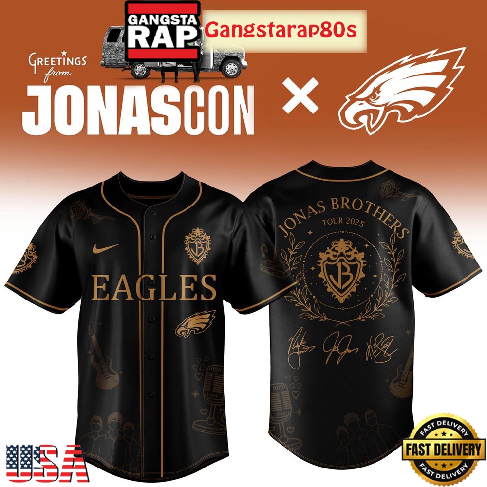 Philadelphia Eagles x Jonas Brother Greetings From Your Hometown 2025 Baseball Jersey