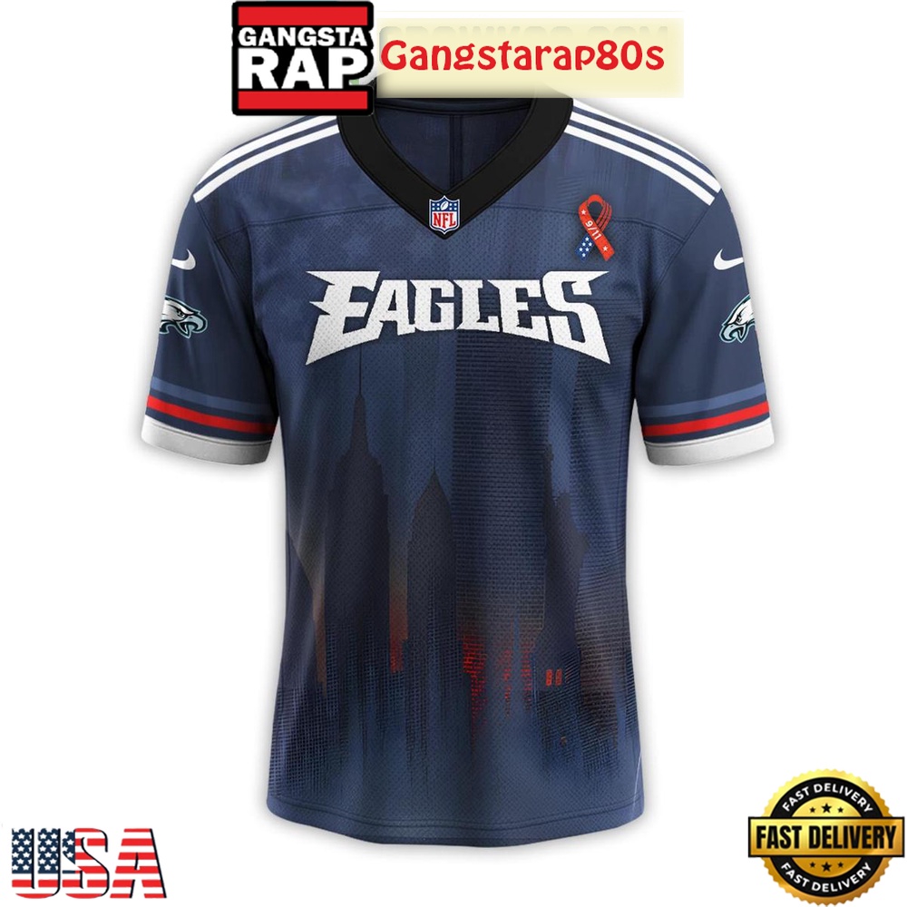 Philadelphia Eagles x Never Forget 9_11 Tribute Football Special Baseball Jersey