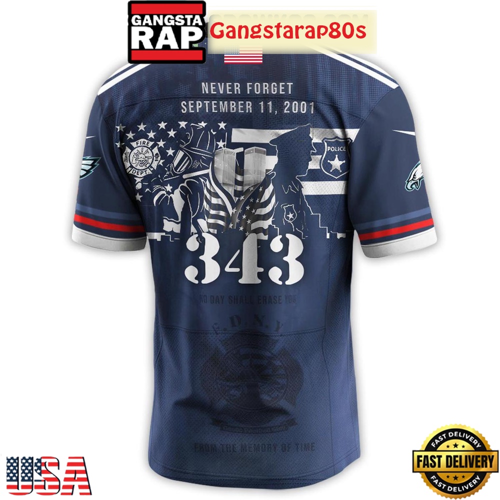 Philadelphia Eagles x Never Forget 9_11 Tribute Football Special Baseball Jersey Philadelphia Eagles x Never Forget 9_11 Tribute Football Special Baseball Jersey
