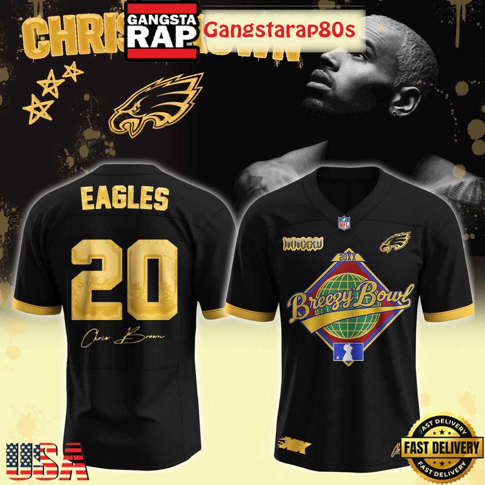 Philadelphia Ealges x Chris Brown Breezy Bowl 11_11 Football Jersey