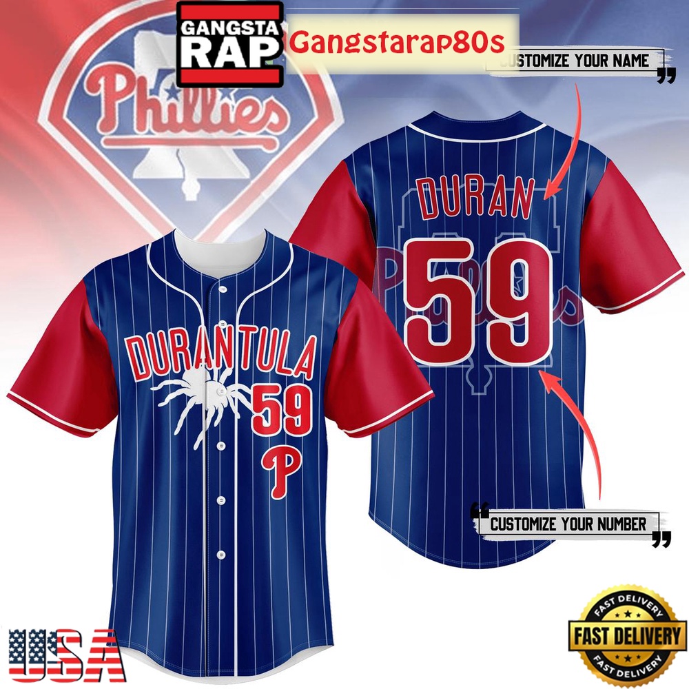 Philadelphia Phillies Durantula 59 Blue Red Baseball Jersey