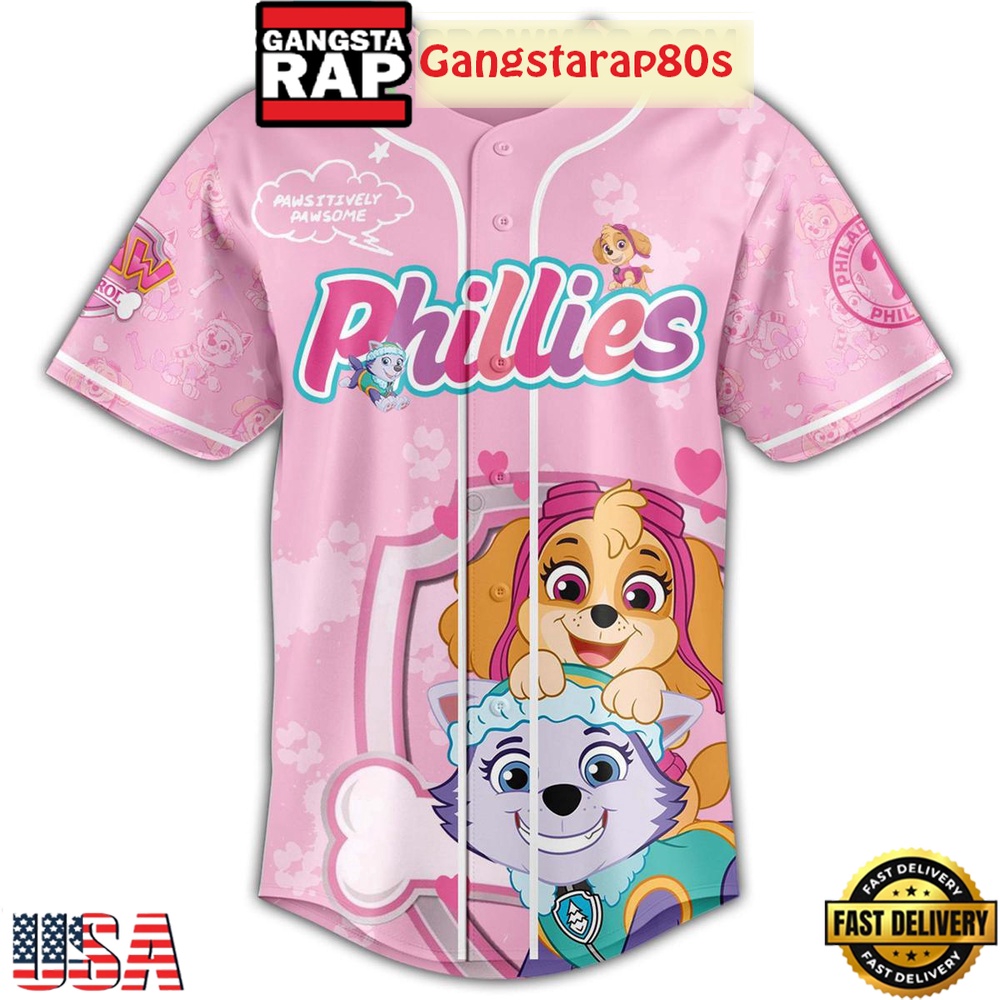 Philadelphia Phillies x Dog Day With Paw Patrol For Kid And Families 2025 Baseball Jersey