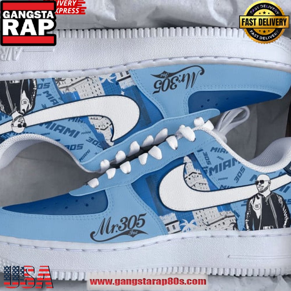 Pitbull Rapper Limited Edition Air Force 1 Sneakers Shoes Pitbull Rapper Limited Edition Air Force 1 Sneakers Shoes