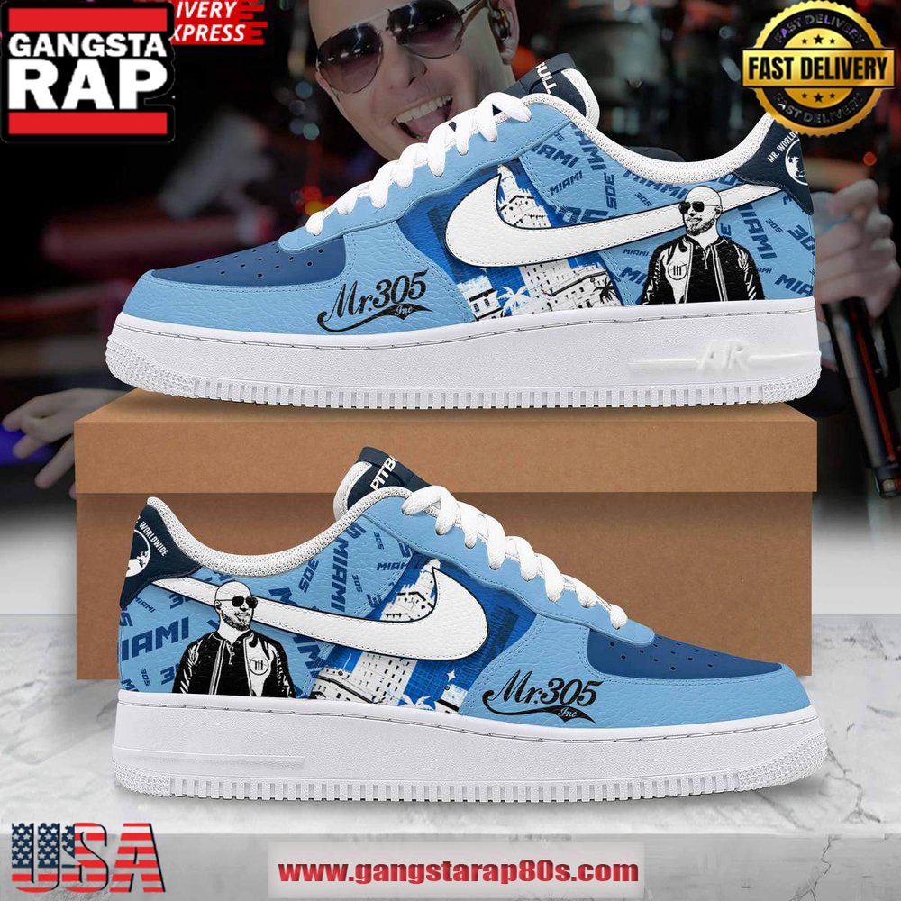 Pitbull Rapper Limited Edition Air Force 1 Sneakers Shoes Pitbull Rapper Limited Edition Air Force 1 Sneakers Shoes