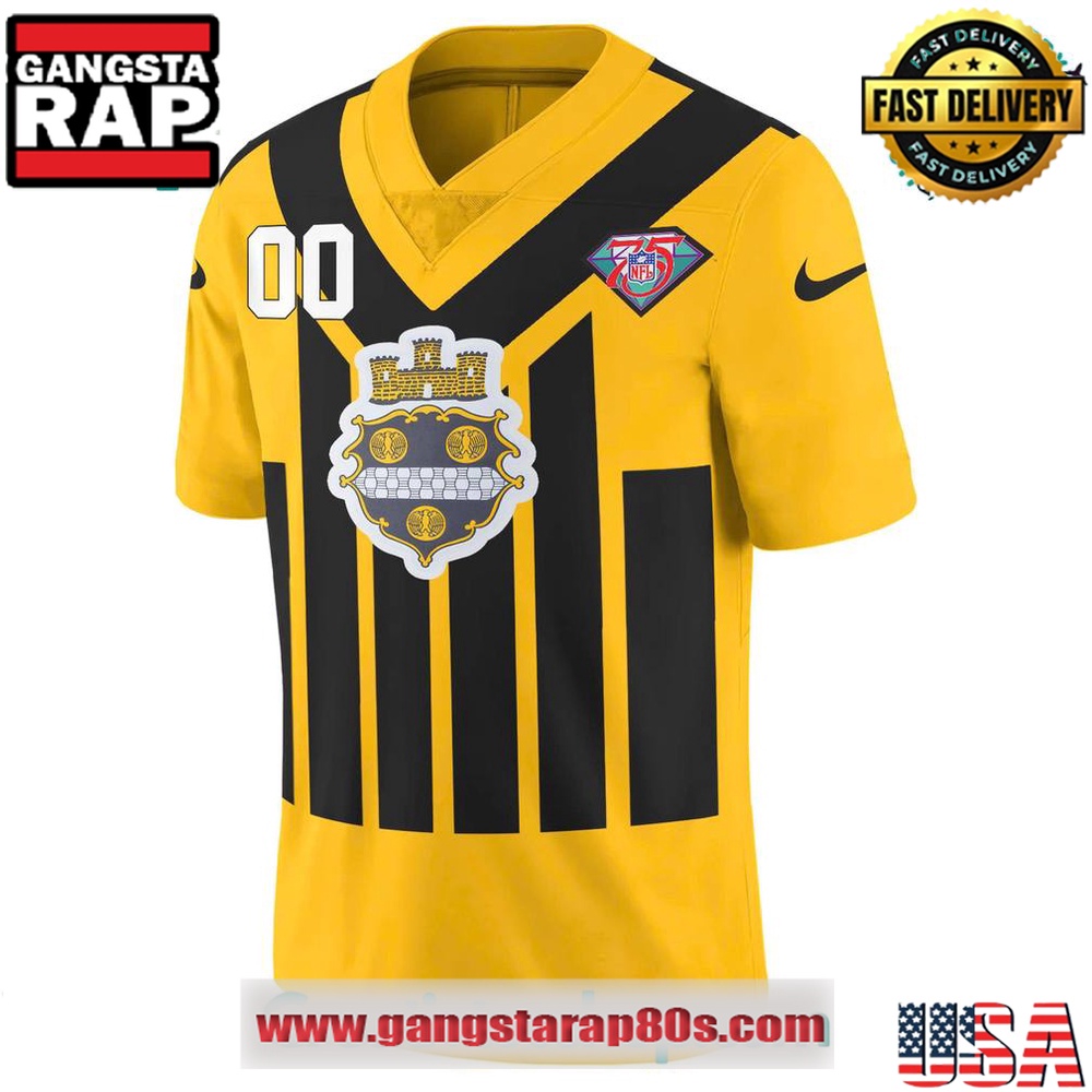 Pittsburgh ST Shirtlers 1994 Gold Throwback ST Shirtl City Legacy Custom Football Jersey